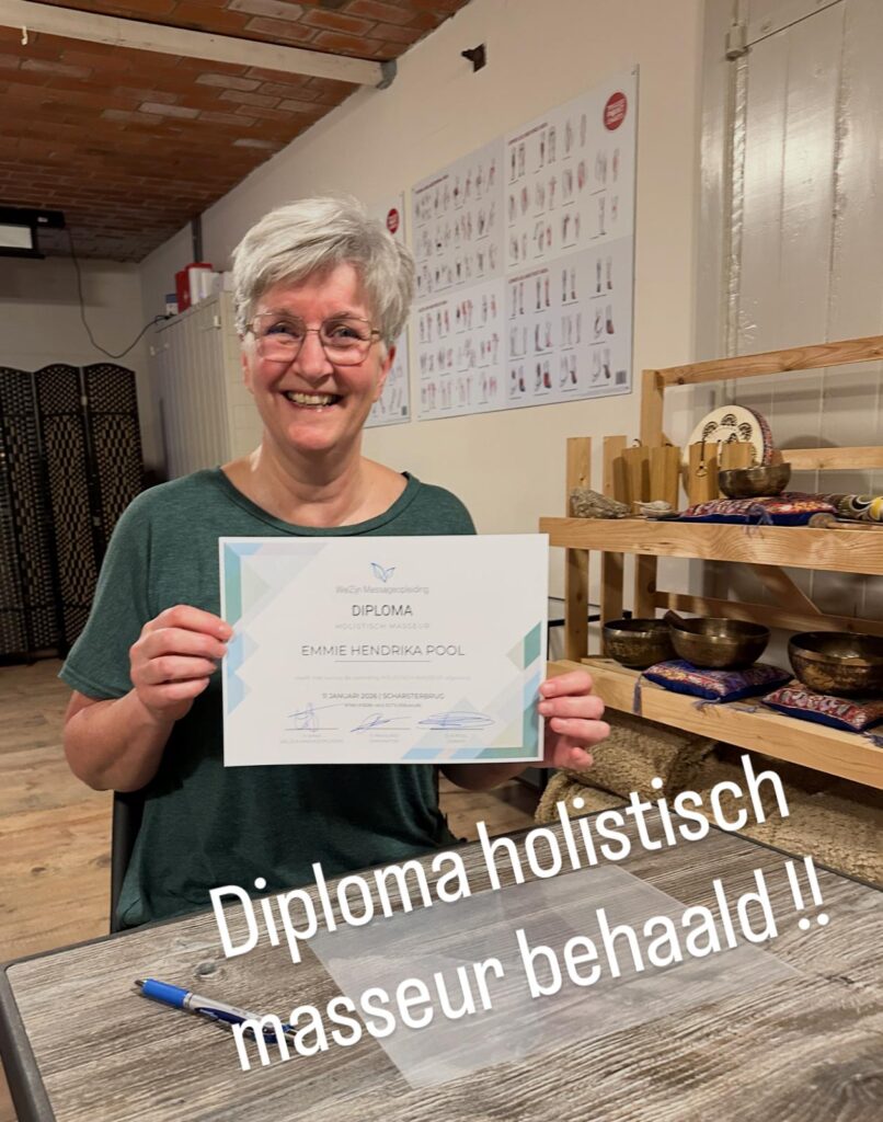 Foto behalen diploma holistisch masseur 20260111